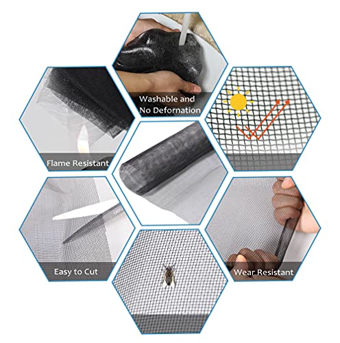 TOOLTRIZ 48 x 118 Inch Charcoal Fiberglass Window & Screen Door Replacement Mesh