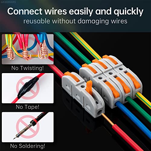 GKEEMARS 50 Pcs Lever Wire Connectors for Electrical Wiring 24-12 AWG
