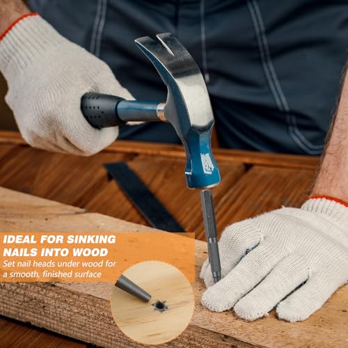 4PCS Nail Punch and Center Punch Set Nail Driver Tool Hardened Cr-V Steel Knurled Grip Punches Set 1/32", 1/16", 3/32" Nails Setter & 1/8" Center Punches Tool for Metal, Wood, Plastic