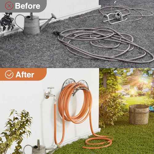 Wall Mounted Hose Holder - Metal Water Hose Holder - Hose Hanger Hose Hook for Water Hose Extension Cords Vacuum Hose.