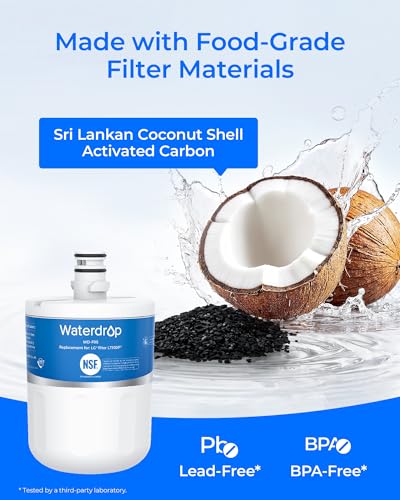 Waterdrop 5231JA2002A Refrigerator Water Filter 3 Pack - Compatible with LG LT500P