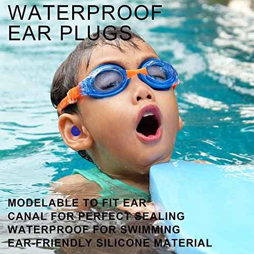 EXGOX 7 Pairs Silicone Ear Plugs for Sleeping Noise Cancelling Reusable Moldable Wax Earplugs for Swimming, Work, Airplane, SNR27dB(Dark Blue)