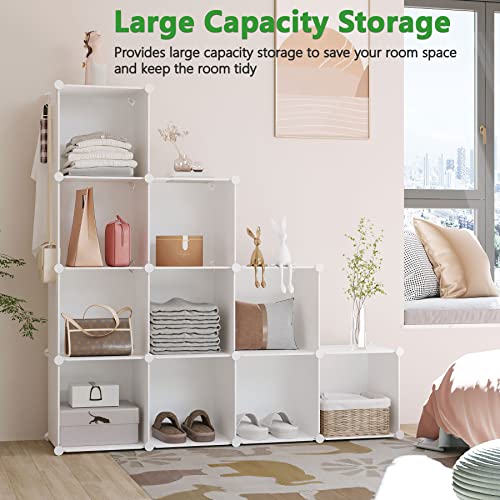 C&AHOME Milky 12-Cube Storage Organizer Shelf Units for Closet & Home