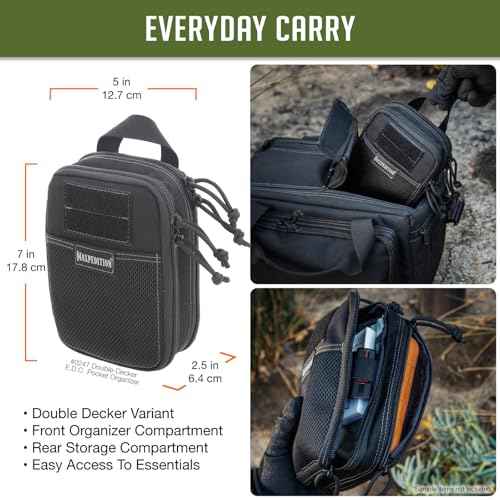 MAXPEDITION Double-Decker EDC Pocket Organizer (5¡± x 2.5¡± x 7¡±) EDC Pouch, Tactical Tool Pouch for Organization, MOLLE Accessories for Everyday Carry, 0247