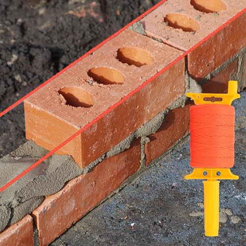 Mason Line String with Handle ? Twisted #18 540 FT Reloadable Line Reel, Braided Nylon Construction Line with Handle, Fluorescent Orange for Pure Alignment in Gardening, Masonry, DIY, Kite Twine