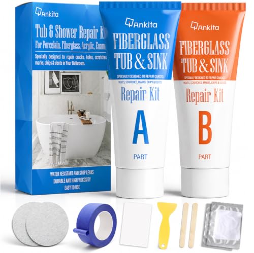 White Tub Repair Kit for Enamel, Fiberglass & Acrylic Bathtubs - DIY Fix