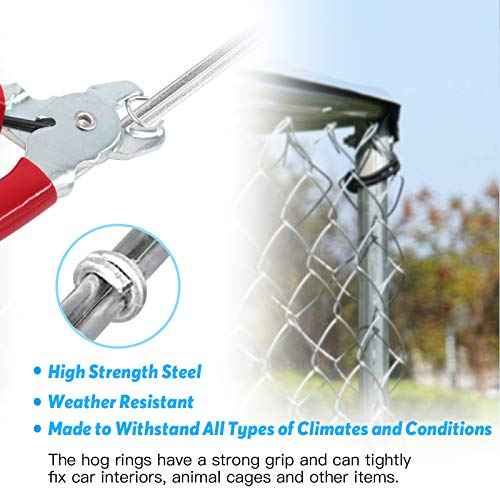 Glarks 1000Pcs 3/4'' Upholstery Steel Hog Rings kit for Auto Upholstery, Bungee Cord, Fencing, Animal Pet Cages, Meat Bags, DIY Craft, Furniture and More (3/4'' Hog Rings)