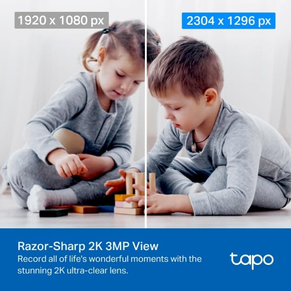 Indoor 2-Pack Tapo 2K Pan Tilt Security Cameras for Baby & Pet Monitoring, White
