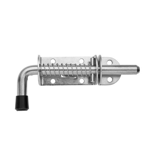 JQK Spring Loaded Latch Pin, 304 Stainless Steel Barrel Bolt Thickened 2mm Door Lock, 5 Inch Brushed Finished(2 Pack), HSB300-P2