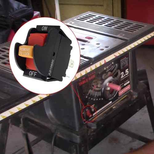 Thaekuns SW7B On-Off Toggle Switch 2 Prong for Table Saws and Drill Press Replaces Black & Decker, Delta/Porter Cable 489105-00, 438010170141 Rigid/Ryobi 46023