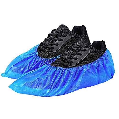 100 Pack 50 Pairs Disposable Shoe Covers Boot Cover Waterproof, Dust proof, The Size Fit Most, Non-slip, Blue, Protect Your Shoes, Floor, Carpet