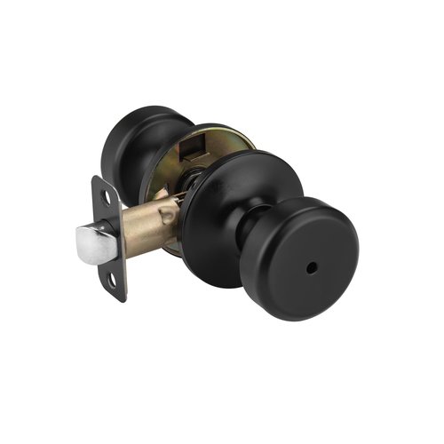 STARPY Black Door Knobs, Pismo Door Knob with Lock, Privacy Door Handles Interior for Bath & Bed (Privacy, Matte Black, 1)
