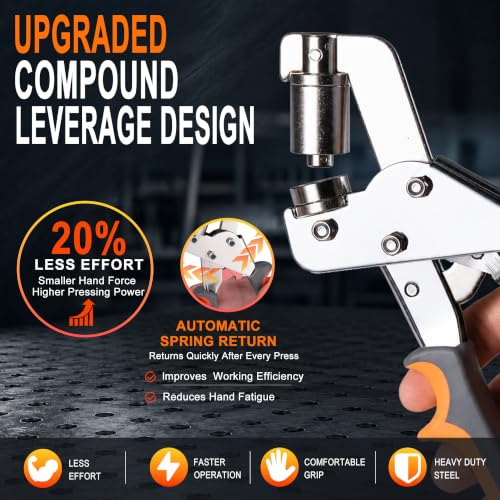 3/8 Inch (10mm) Grommet Tool Kit with 500 Stainless Steel Eyelets & Washer Set