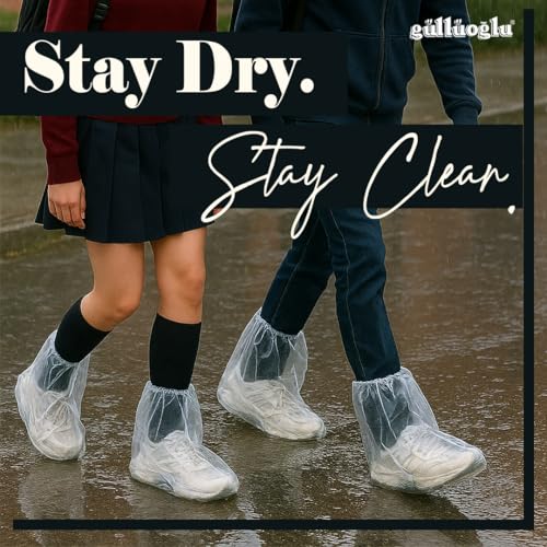 10 Pairs Waterproof Shoe Covers for Rain ? Disposable Plastic Rain Shoe Covers, Waterproof Boot Protector Non-Slip Overshoes for Indoor Outdoor Rain, Clear Rain & Mud Resistant Guards