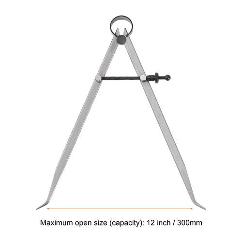 HARFINGTON Spring Joint Caliper 12 inch / 300mm Adjustable Spring Inside Caliper with Solid Nut for Wood Turning Lathe Work