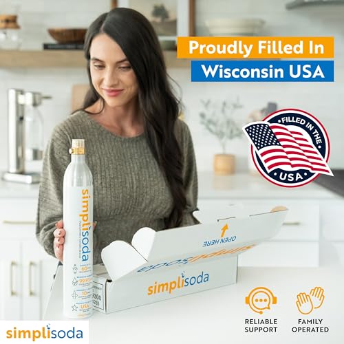 Simpli Soda 60L CO2 Canister — Screw-In Blue (14.5 oz) for Soda Makers