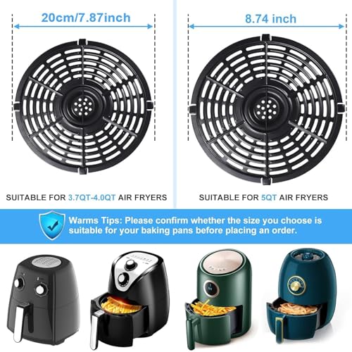 GXF 3.7QT Round Air Fryer Grill Pan - Replacement Tray for Chefman TurboFry 3.6QT / Emeril Lagasse 4QT / Power XL 4QT