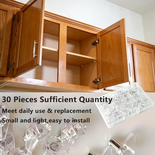 5mm Clear Shelf Support Pegs 30-Pack for Cabinets & Shelving - Hengengood