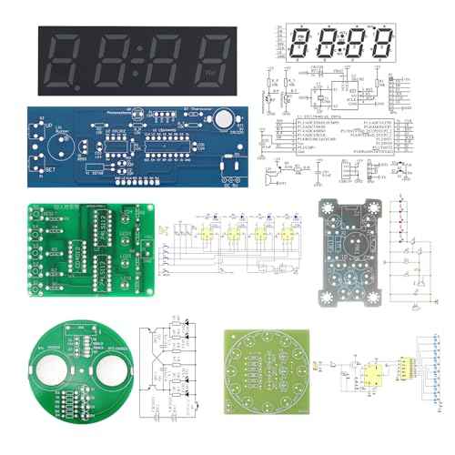 Soldering Practice Kit DIY RGB Alarm Clock Green Sound Sensor RGB Gyro Red Responder Red Flash Turntable Electronics Projects Simple Welding Skills Plug-in Circuit Kit for DIYers (04SZ5-1)