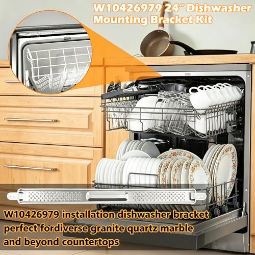 24-Inch Dishwasher Mounting Bracket Kit with 8269145 Screws – OEM Replacement for Whirlpool/KitchenAid/Maytag (W10426979 etc.)