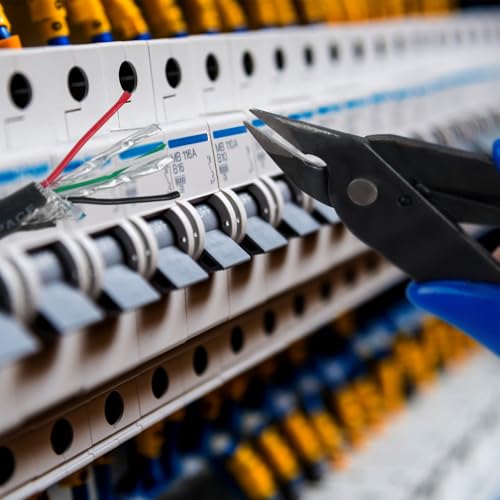 HongWay 5pcs Micro Flush Cutters With Internal Spring, 5 Inches Blue - Side and Diagonal Cutters for Electronics, Heating Wire, Model Sprue, Soft Copper Wire Snips