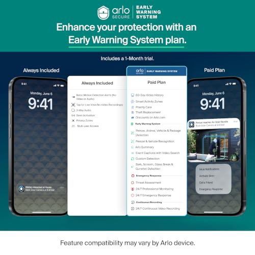 Arlo Essential Wireless Security Camera 2K (3rd Gen) - 3-Pack White, Battery Powered, with 1-Month Secure Plan Trial