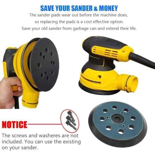 2 Pack Replacement Sander Pads for 5" Dewalt Sander, 8-Hole Hook and Loop Sanding Pads for DeWalt DW420 DW421 DW422 DW423 DW426 D26451 Random Orbital Sander