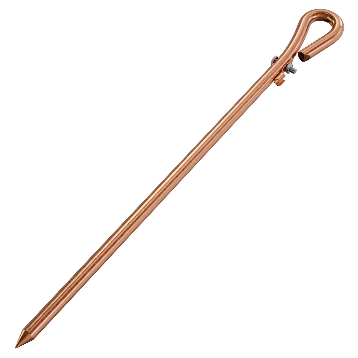Portable Ground Rod - Copper Electrical Grounding Pin with Ground Wire Lug| Great for Electric Fences,Antennas,Satellite Dishes,Ground Post Pin,Tie Out Stake (Set of 1 Ground Pin)