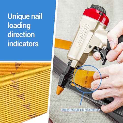 meite 23 Gauge Pin Nails, 1-3/8-Inch Micro Headless Pins for Pin Nailer - Galvanized Pins Nails for Nail Gun, Ideal for Fine Woodworking and Trim Work (10,000 Counts)