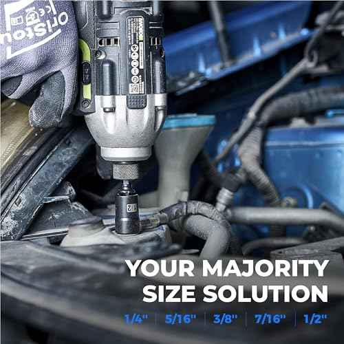 toolant HVAC Tools Nut Driver Set, Impact Magnetic SAE Interchange Nut Driver, 1/4'' 5/16'' 3/8'' 7/16'' 1/2'' for Automotive Repair, Electrical Work