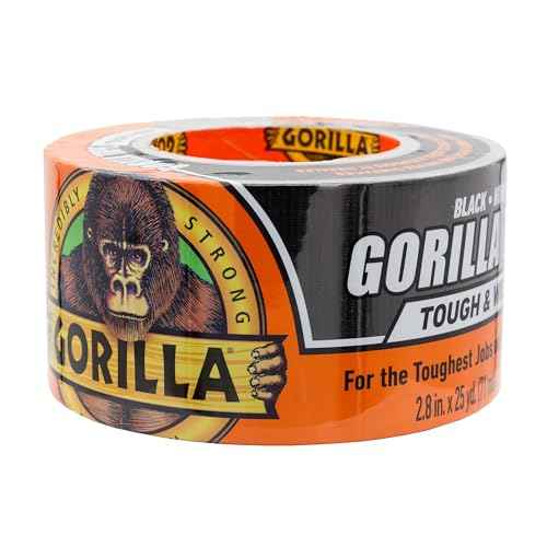 Gorilla Tape Tough & Wide, Black Tape, 2.88" x 25 yd (Pack of 1) - Heavy Duty and Weather Resistant for Indoor or Outdoor