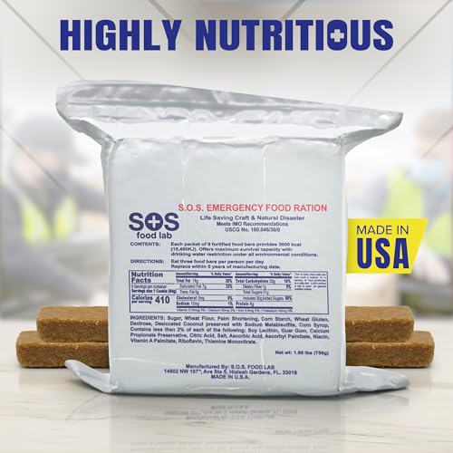 SOS Emergency Food Rations 3600 Calorie 3-Day Survival Food Bar Pack of 1