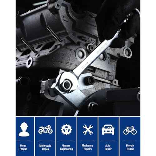 WORKPRO 19 mm Ratcheting Combination Wrench Metric, CR-V Constructed with Mirror Polish Chrome Plating, 12-Point Design, 15-Degree Offset