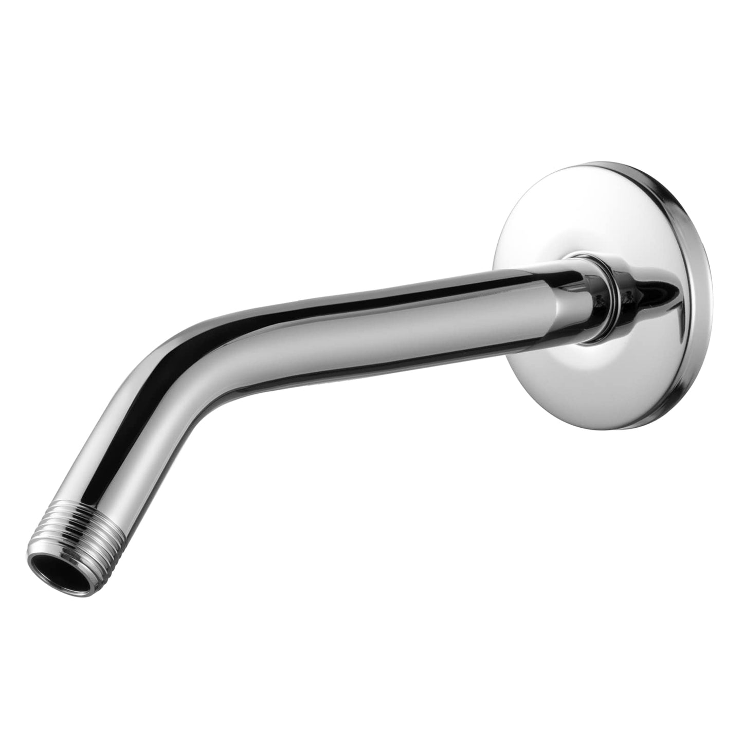 OFFO Shower Arm with Flange, 10 in Wall Mount Replacement Angle Shower Head Arm Wall-Mounted For Fixed Shower Head & Handheld Showerhead, Chrome