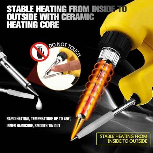 Cordless Soldering Iron Kit for Dewalt 20V Max Battery, 30W Soldering Gun 30s Quick Preheat Soldering Iron with 50g 0.04" Solder Wire& 5pcs Solder Tips for Electronics,Circuit Boards,Jewelry Making