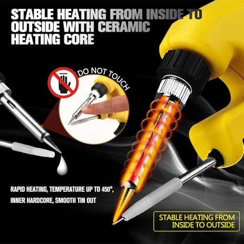 Cordless Soldering Iron Kit for Dewalt 20V Max Battery, 30W Soldering Gun 30s Quick Preheat Soldering Iron with 50g 0.04" Solder Wire& 5pcs Solder Tips for Electronics,Circuit Boards,Jewelry Making