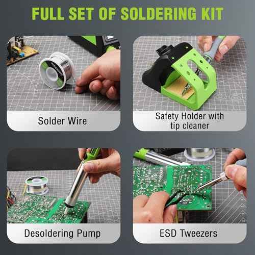 WORKPRO Soldering Station, 60W Soldering Iron Kit with Digital Display and 5 Extra Iron Tips, Precision Temperature Control Solder Station for Electronic Repair, DIY Enthusiasts