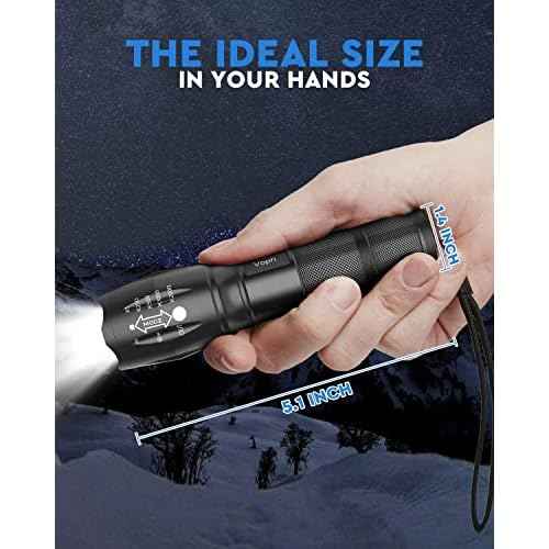 Flashlight 2 Pack, 5 Modes High Lumen Tactical LED Flash Light, High Lumens Bright Waterproof Flashlights, Christmas Stocking Stuffers Gifts for Men, Hunting Camping Essentials Gear