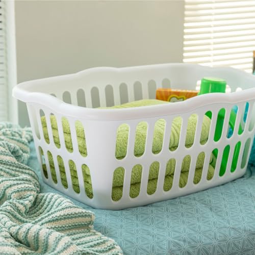 Sterilite White 12-Pack Rectangular Laundry Basket - Plastic Clothes Hamper