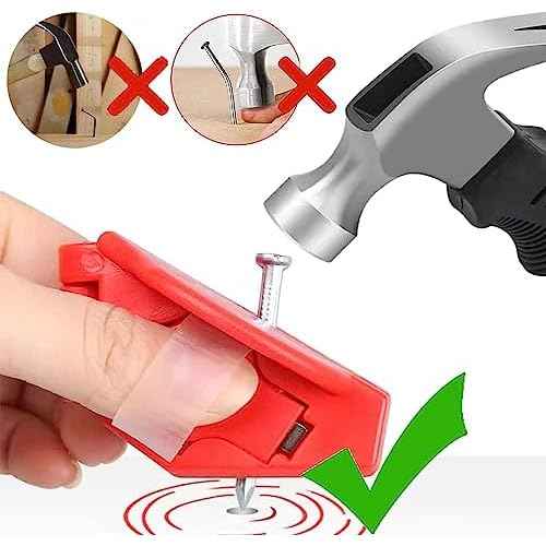 Nail Holder for Hammering, Plastic Pliers,Finger Protective Nail Guide,Home Tool Auxiliary Pliers,Gadget More Safety for Hammering Screws and Nails Secure Nails Anti-smashing finger Joint Pliers Tool