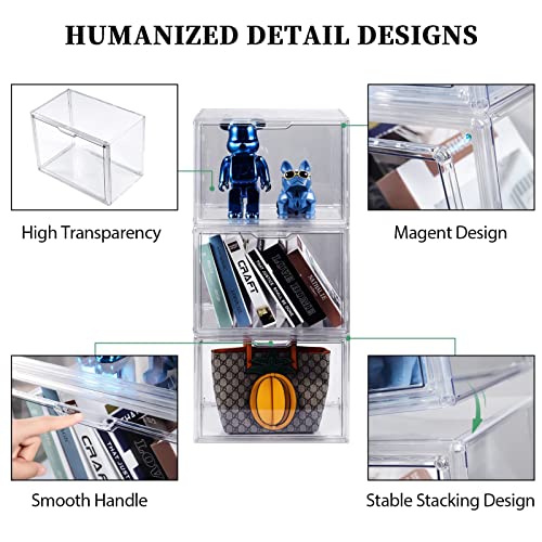 Clear Acrylic Purse Organizer 5-Pack - Large Display Case for Closet & Bag Storage