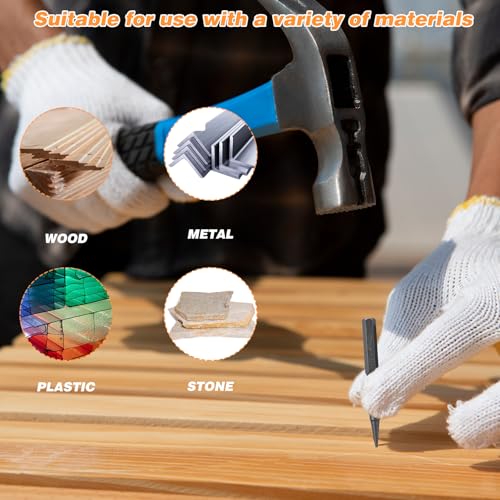 4PCS Nail Punch and Center Punch Set Nail Driver Tool Hardened Cr-V Steel Knurled Grip Punches Set 1/32", 1/16", 3/32" Nails Setter & 1/8" Center Punches Tool for Metal, Wood, Plastic