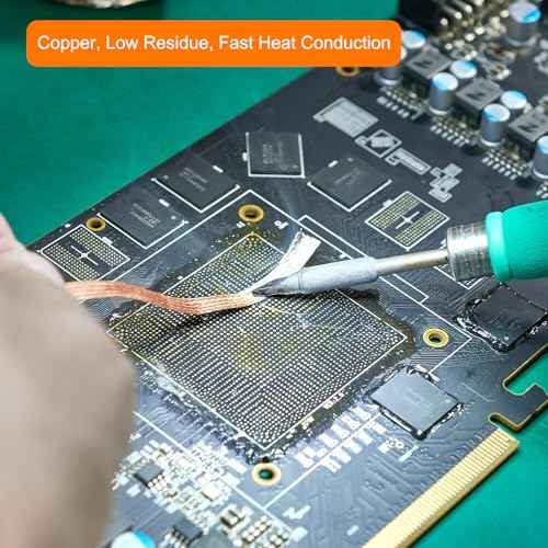 MECCANIXITY Solder Wick Braid No-Clean Desoldering Wick Braid 0.06 Inch Width 5 Feet Length for Remove the Solder Electrical Components 2 Pack