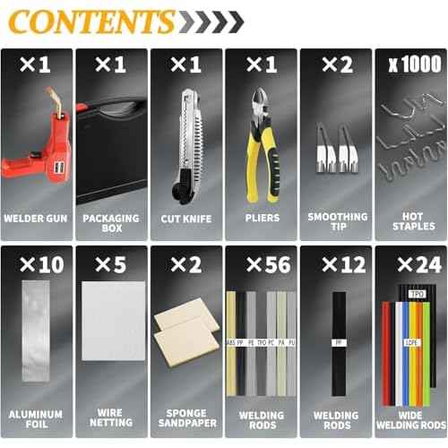 220w Plastic Welder,Upgraded 2 in 1 Plastic Welding Kit,Plastic Repair Kit 1000pcs Hot Staples & 92pcs Plastic Welding Rods for Car Bumper Plastic Crack Repair (Red)