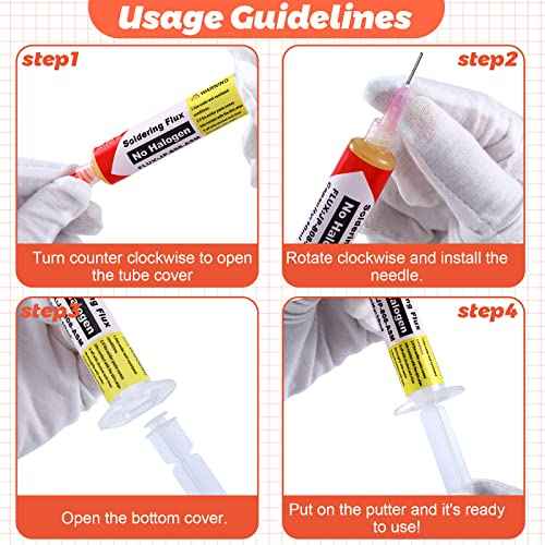 Treela 4 Set 8341 No Clean Solder Flux Paste 10cc Tacky Solder Flux Syringe 40ml Pneumatic Dispenser with Plunger and Dispensing Tip for Electronics Soldering PCB IC Cellphone CPU LED Bga Repairing