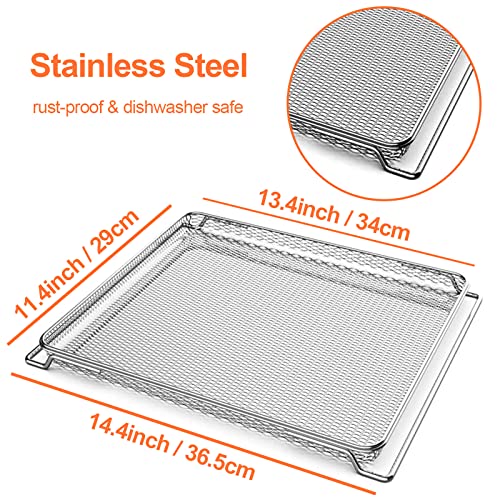 Air Fryer Oven Basket 14.4x11.4x3.75in, Replacement Tray for Ninja DT200/DT201 DT251 DT501 DT551 – Model 105SH200