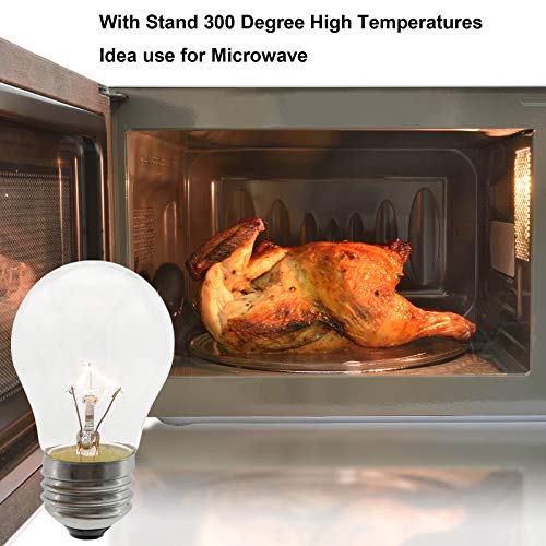 SalPhines 40W Oven Light Bulb, E26 Medium Base, 300°C High Temp, 2-Pack