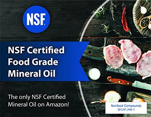 Sanco Industries NSF Certified Food Grade Mineral Oil - 1 Gallon for Food Safe Wood & Stainless Steel Care