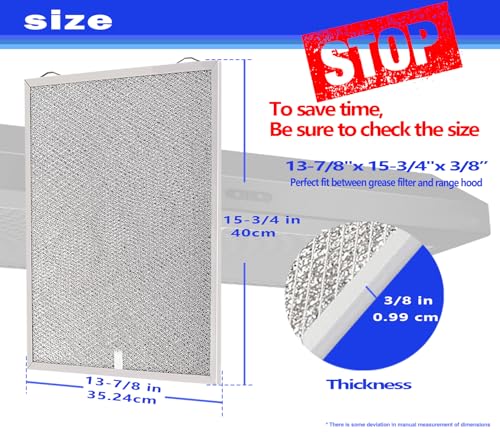 Imengnie S99010430-002 Range Hood Filter 2-Pack 5-Layer Aluminum Grease Filter Replacement