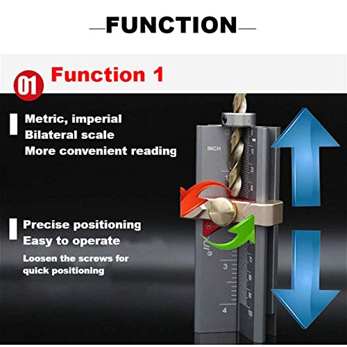 3 in 1 Drill Depth Gauge, Height & Angle Measuring Tool for Table Saw